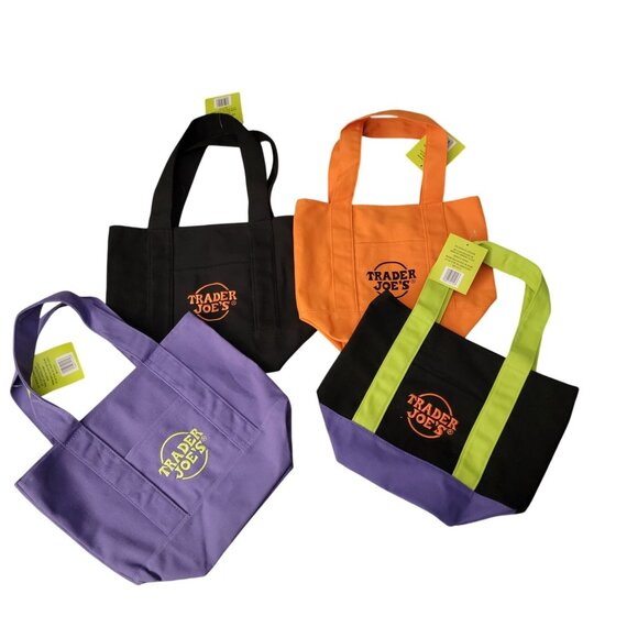 Trader Joe'S Handbags - Limited Trader Joes Mini Halloween Canvas Tote Bag in Multicolor